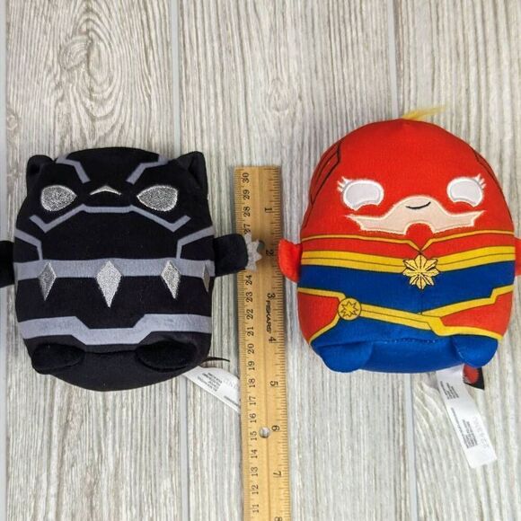 Marvel Set of 2 Cuutopia Black Panther & Captain America Red Plush Toys - Picture 7 of 7